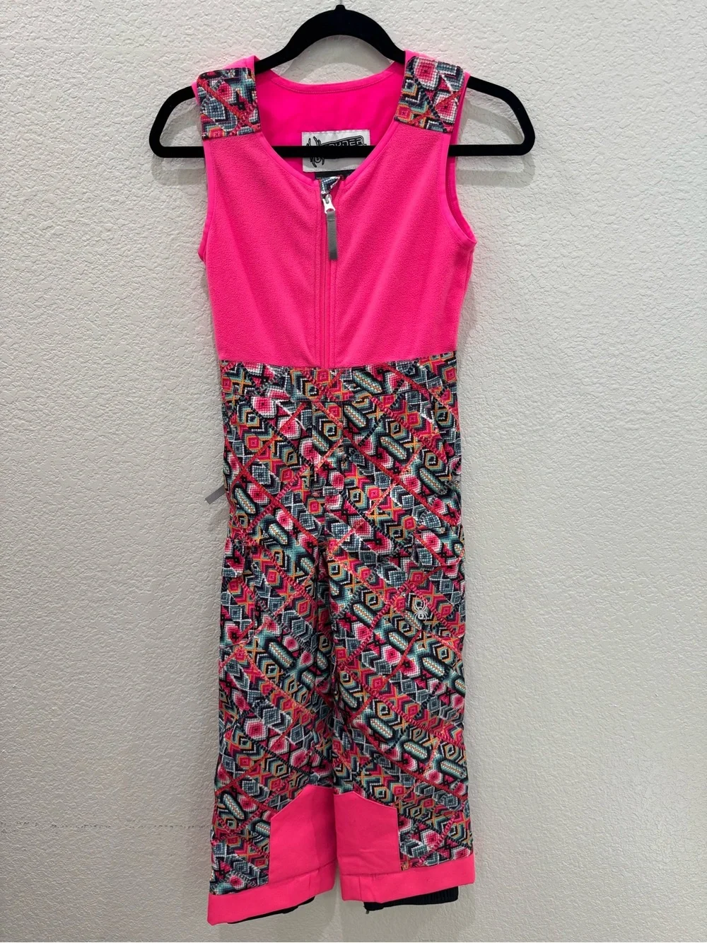 Spyder Girls Ski Bib Snow Pants Pink Fleece Insulated Winter Size 7 Snowboard